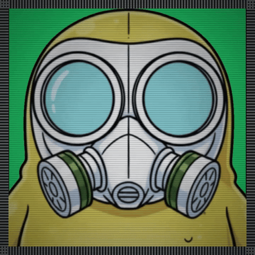 A Cartoon Of A Person Wearing A Gas Mask And Goggles GIF