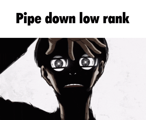 A Cartoon Of A Person With A Hand On Their Head And The Words Pipe Down Low Rank GIF