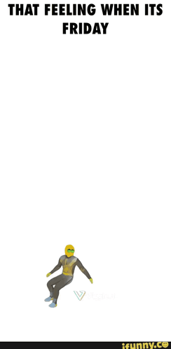A Cartoon Of A Person With A Yellow Face And The Words That Feeling When Its Friday GIF