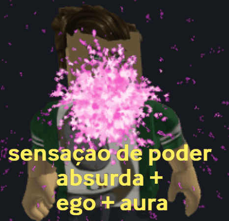 a cartoon of a person with pink flowers coming out of their mouth and the words sensacao de poder absurda + ego + aura