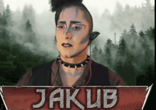 A Cartoon Of A Person With The Name Jakub On The Bottom GIF