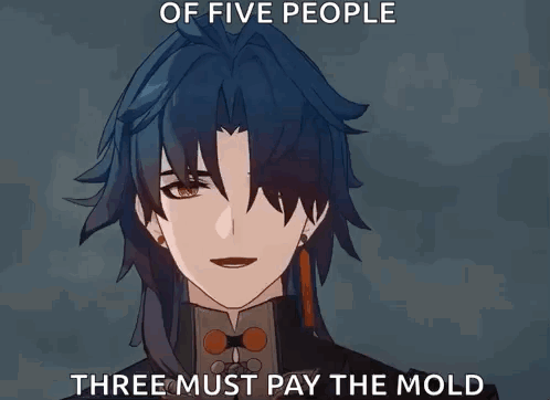 A Cartoon Of A Person With The Words Of Five People Three Must Pay The Mold GIF
