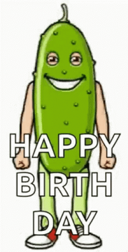 A Cartoon Of A Pickle With Arms And Legs And A Smiling Face . GIF