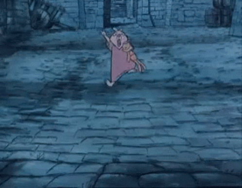 A Cartoon Of A Pig Holding A Teddy Bear With The Words Wait For Me Below It GIF