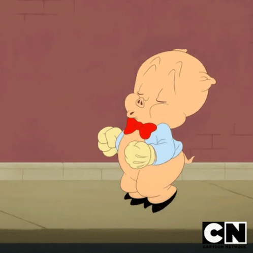 A Cartoon Of A Pig With A Cn Logo On The Bottom Right GIF