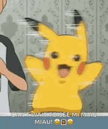 Pikachu With Tongue Out Held By Man GIF