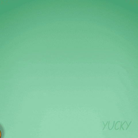 A Cartoon Of A Pink Duck Holding A Gold Medal With The Name Yucky Below It GIF
