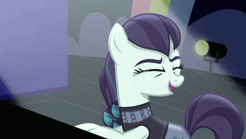 A Cartoon Of A Pony With A Collar That Says Bb On It GIF