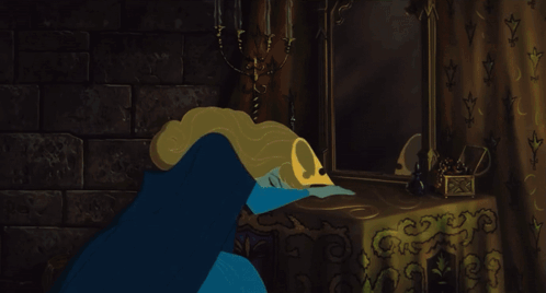 A Cartoon Of A Princess In A Blue Dress GIF