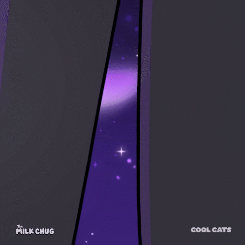A Cartoon Of A Purple Cat With The Words Cool Cats On The Bottom GIF
