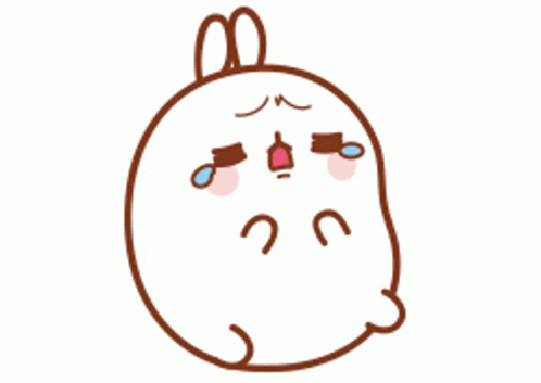 A Cartoon Of A Rabbit Crying With Tears Coming Out Of Its Eyes GIF