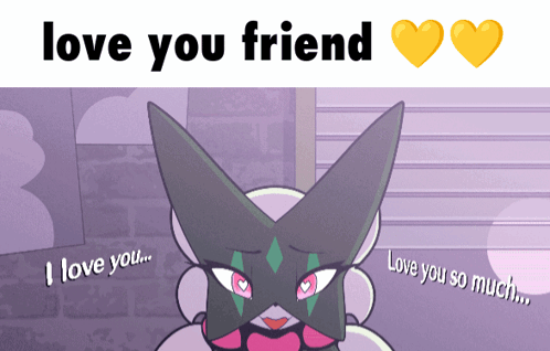A Cartoon Of A Rabbit Saying " I Love You " GIF