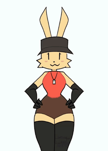 A Cartoon Of A Rabbit Wearing A Hat And A Necklace GIF