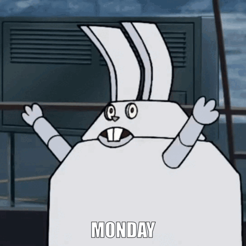 Cartoon Rabbit With Monday Text GIF