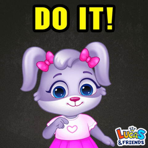 A Cartoon Of A Rabbit With The Words Do It Written Above It GIF