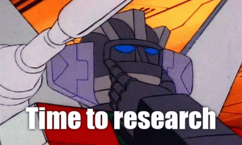A Cartoon Of A Robot With The Words Time To Research Above It GIF