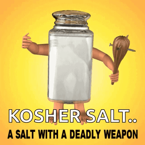 A Cartoon Of A Salt Shaker Holding A Wooden Stick GIF