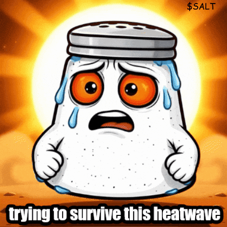 a cartoon of a salt shaker with the words trying to survive this heatwave written below it