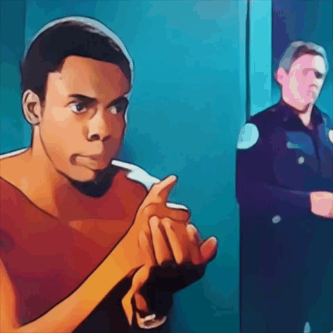 A Cartoon Of A Shirtless Man Giving A Thumbs Down GIF