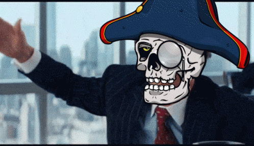 A Cartoon Of A Skeleton Wearing A Suit And Tie GIF