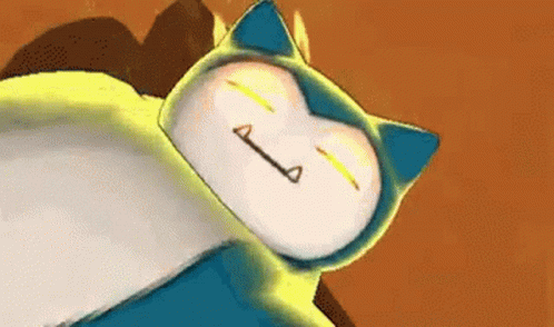 A Cartoon Of A Sleeping Snorlax With Its Eyes Closed . GIF