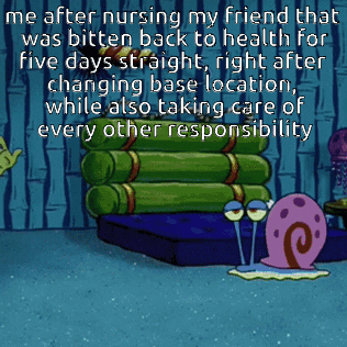 A Cartoon Of A Snail Laying On A Bed Next To A Stack Of Books GIF