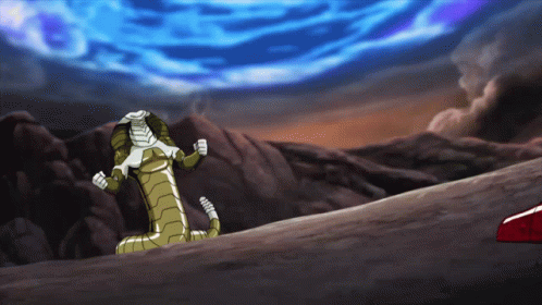 a cartoon of a snake standing on a hill