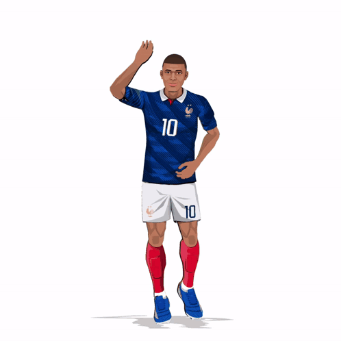 a cartoon of a soccer player with the number 10 on his jersey