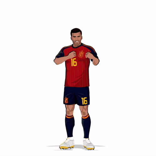 A Cartoon Of A Soccer Player With The Number 16 On His Shirt GIF