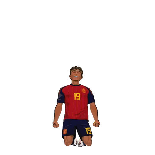a cartoon of a soccer player with the number 19 on his shirt