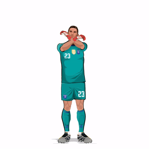 A Cartoon Of A Soccer Player With The Number 23 On His Shirt GIF