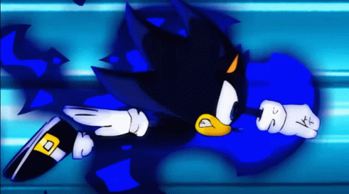 Sonic The Hedgehog Running In Blue Background GIF