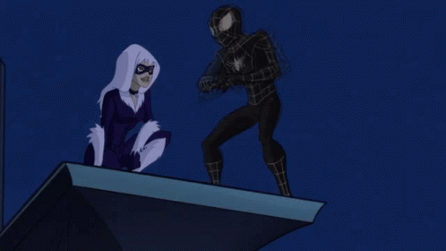 A Cartoon Of A Spider Man Hanging Upside Down From A Building GIF