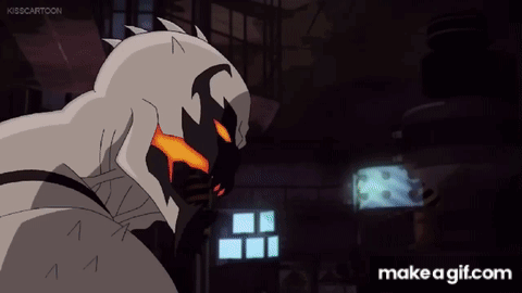A Cartoon Of A Spiderman And A Ghost Looking At Each Other GIF