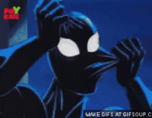 A Cartoon Of A Spiderman With The Words Make Gifs At Gifsoup.c In The Corner GIF