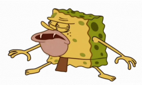 A Cartoon Of A Spongebob Squarepants Character With A Huge Mouth GIF