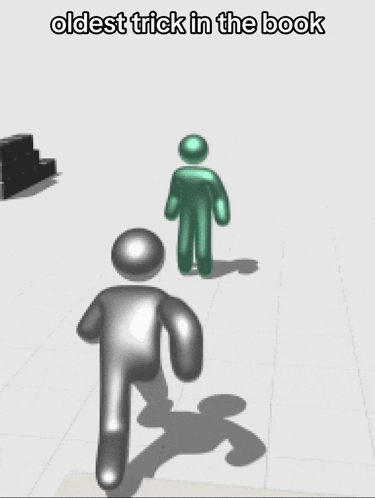 A Cartoon Of A Stick Figure With The Words Oldest Trick In The Book Above Him GIF