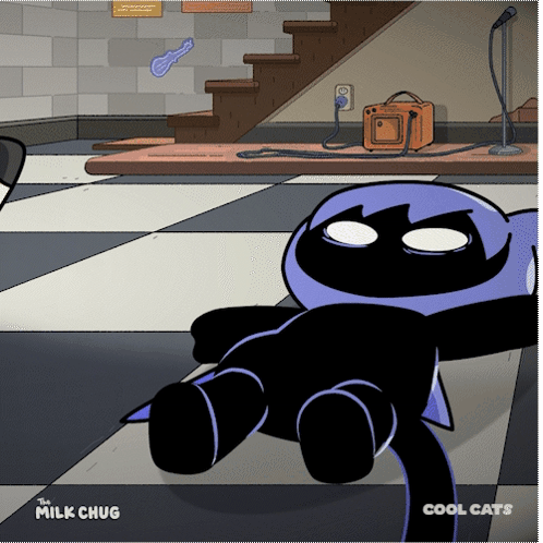 A Cartoon Of A Stuffed Animal With The Words Cool Cats On The Bottom Right GIF