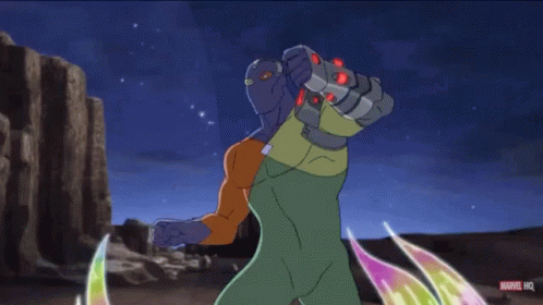 A Cartoon Of A Superhero With A Marvel Logo On The Bottom GIF
