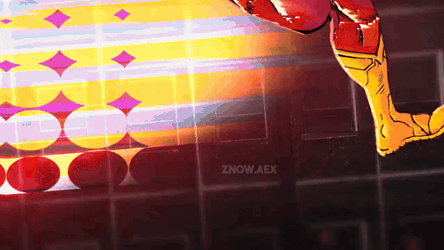A Cartoon Of A Superhero With The Letters Znow Aex Behind Him GIF