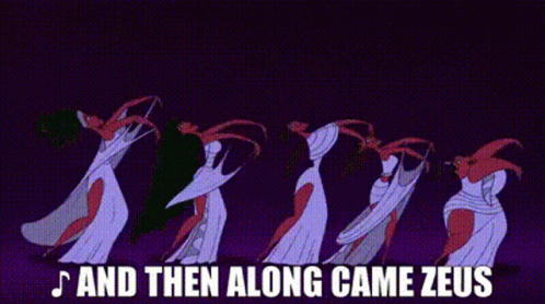 A Cartoon Of A Swirl With The Words And Then Along Came Zeus Below It GIF