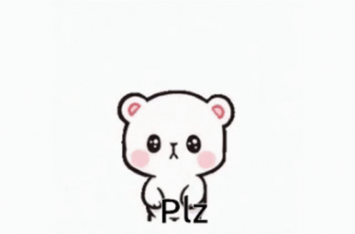 A Cartoon Of A Teddy Bear Covering Its Mouth With Its Hands And The Words `` Plz '' Below It . GIF