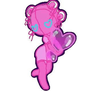 a cartoon of a teddy bear holding a pink heart