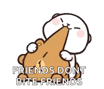 A Cartoon Of A Teddy Bear Licking Another Teddy Bear 'S Face . GIF
