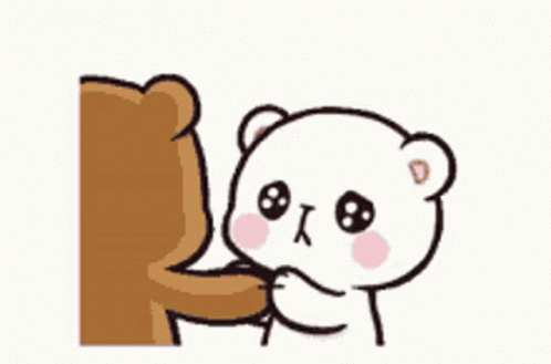 A Cartoon Of A Teddy Bear Petting Another Teddy Bear . GIF