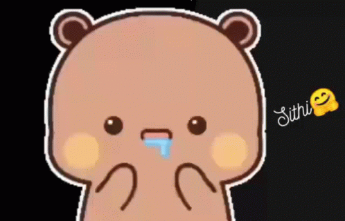 A Cartoon Of A Teddy Bear With A Tear Coming Out Of Its Nose And The Name Sithi Written Below It GIF