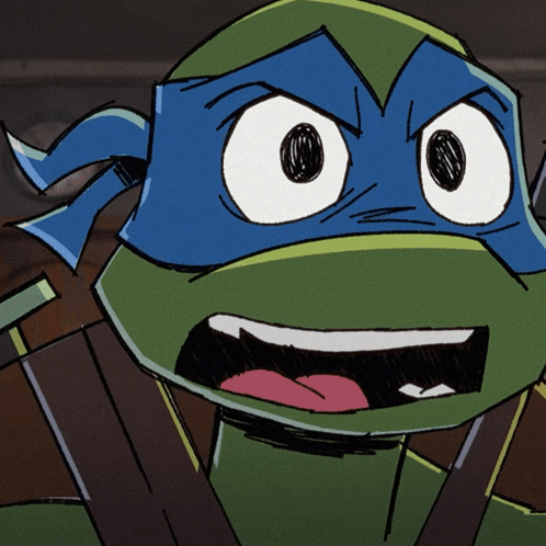 A Cartoon Of A Teenage Mutant Ninja Turtle With His Mouth Open GIF