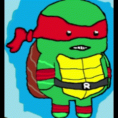 A Cartoon Of A Teenage Mutant Ninja Turtle With The Letter R On Its Belt GIF