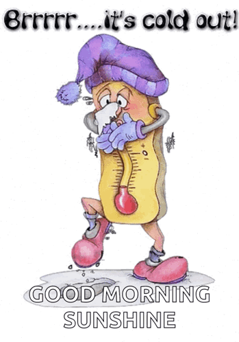 A Cartoon Of A Thermometer With The Words " It 'S Cold Out " Written Below It GIF