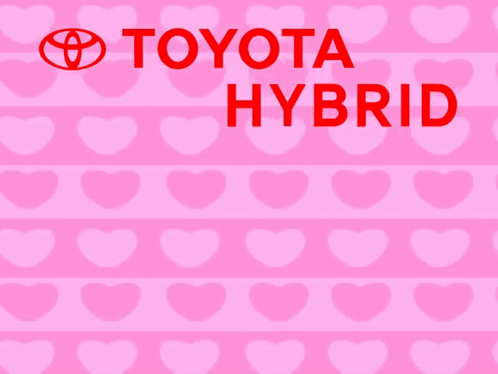 A Cartoon Of A Toyota Hybrid With A Pink Background GIF